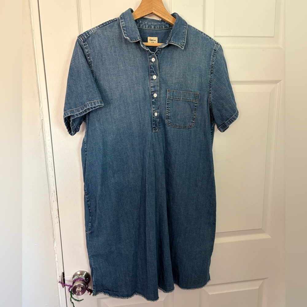 GAP Blue Denim Midi Dress XL
